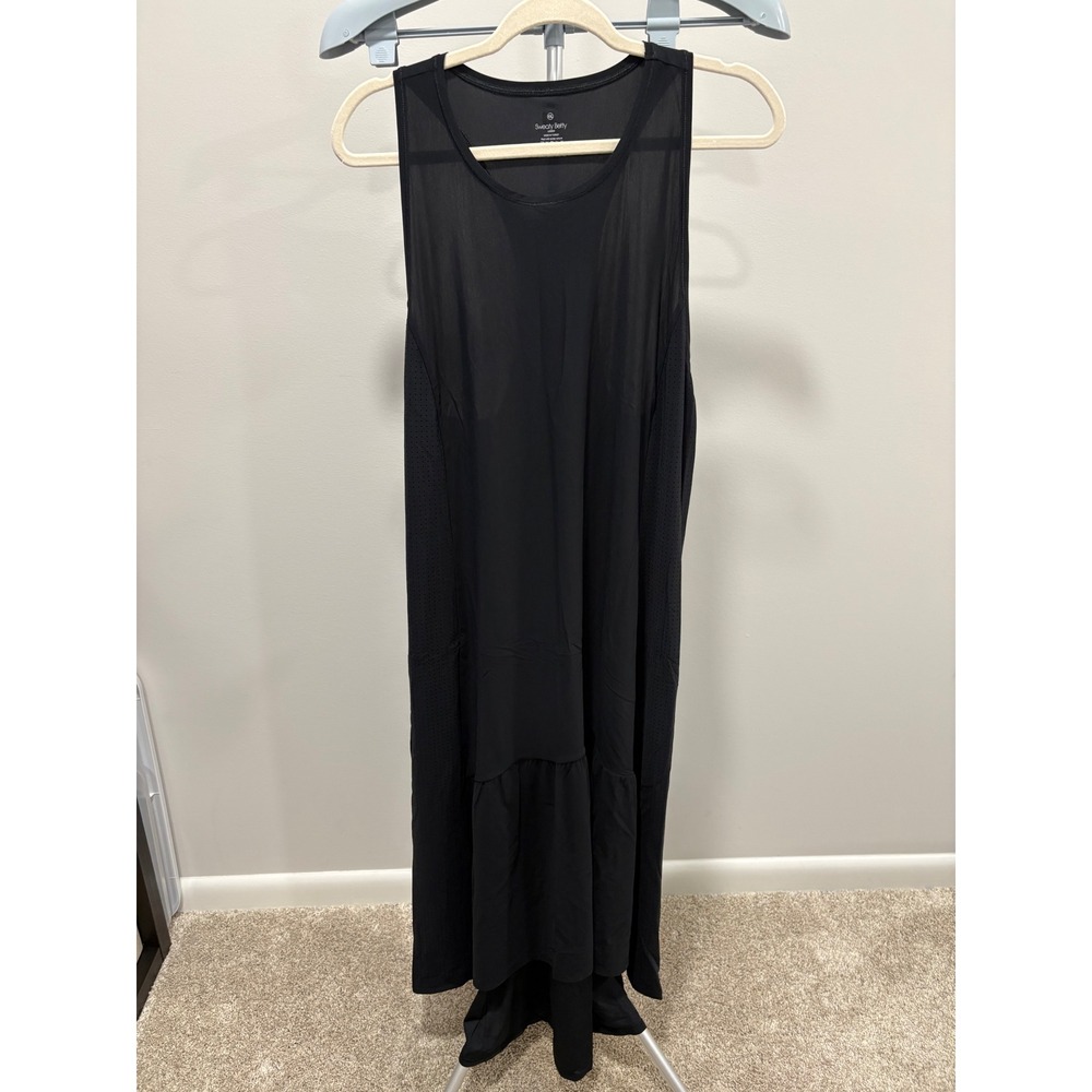 Sweaty Betty Explorer Ace Midi Dress Black Size XXL Lightweight Quick Dry